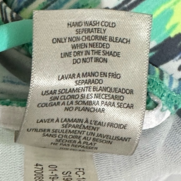 Free Country sz med tankini top in blues, lime green, black - Picture 13 of 13